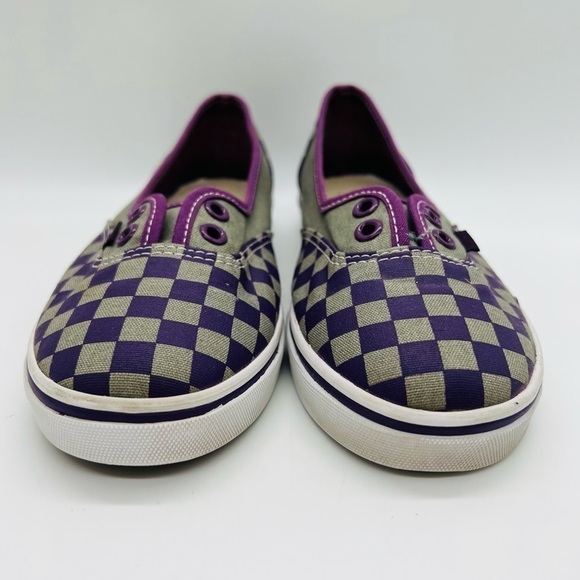 VANS ATHLETIC UNISE SHOES PURPLE AND GRAY CHECKERED WOMENS SIZE 6 - Picture 9 of 13